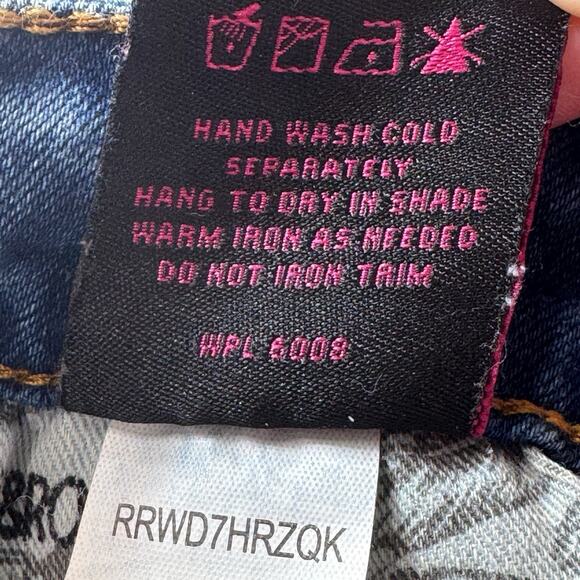 Rock & Roll Insert Bell Bottom High Rise Jeans 28x34 70s Flare Coastal Cowgirl - Picture 15 of 16